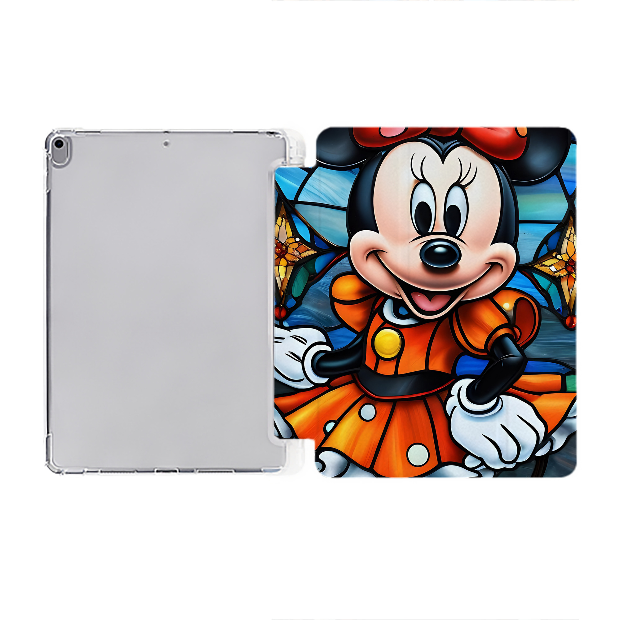 （画像用） ミッキーマウス Mickey Mouse IPad ケース ペン収納付き 三つ折りスタンド PUレザー×シリコン 対応機種9.5/10.5/10.9インチ